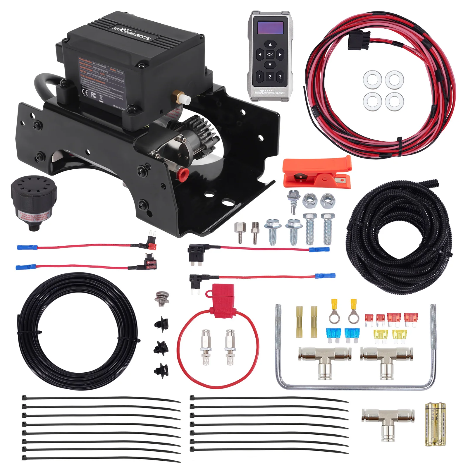 MaXpeedingrods Universal Compressor Control System Assembly Wireless Air Controller for Air Spring Bag Kit