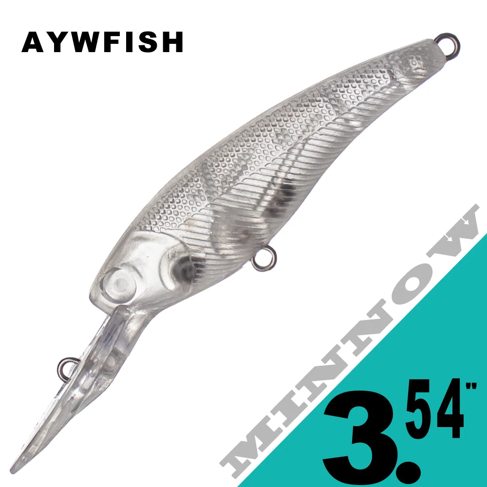 

AYWFISH 15PCS / LOT Unpainted Minnow Bait Samll Bass Fishing Lures 9CM 7G Artificial Floating Mini Minnow Blanks Hard Bait