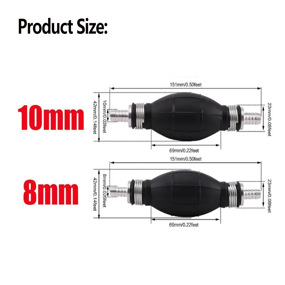 8mm/10mm 범용 연료 펌프 고무 수동 액체 오일 이송 펌프 핸드 수동 오일 펌프 프라이머 벌브 자동차 오토바이 보트용
