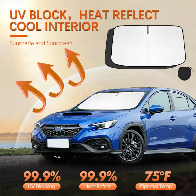 For Subaru WRX E-BOXER Car Sun Viso Front Window Windshield Sunshade Heat Insulation Summer Sun UV Protection Auto Accessories