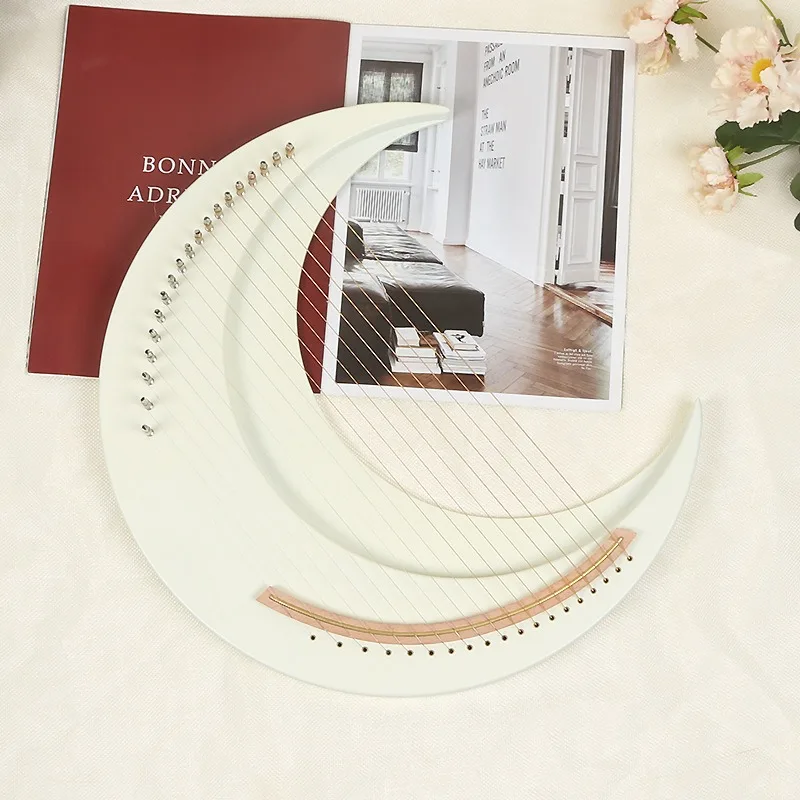 19-String crescent moon lyre, moon lyre, easy-to-use instrument