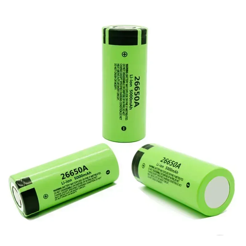 Original High Quality 26650 Battery 5000mAh 3.7V 50A Lithium Ion Rechargeable Battery for 26650A LED Flashlight+Charger