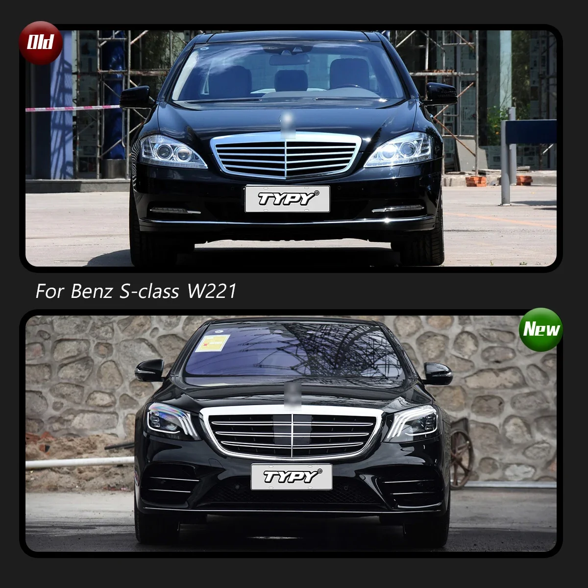 New Body Kit For Benz S-Class W221 2006-2012 Upgrade To 2018 W222 Style Body Kit Front And Rear Bumpers For Auto Lights