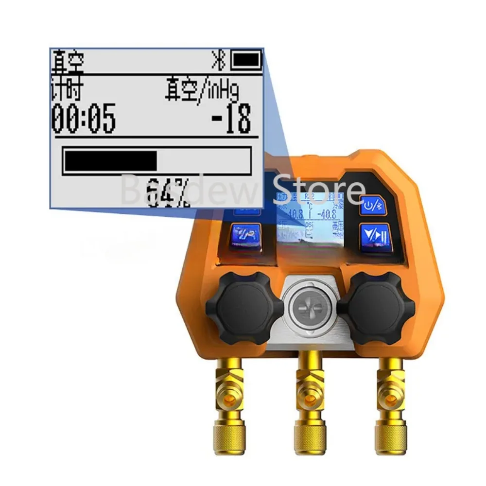 

Double Meter Valve Electronic Manifold Refrigeration Digital Display Manifold-14~800psi English Interface DMG-4B