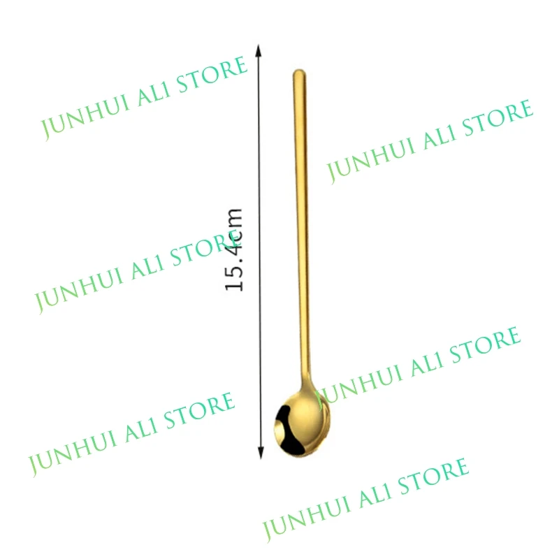 15cm Titanium Color Stainless Steel Round Spoon Hotel Household Spoon Stirring Spoon Multifunctional Round Spoon B1