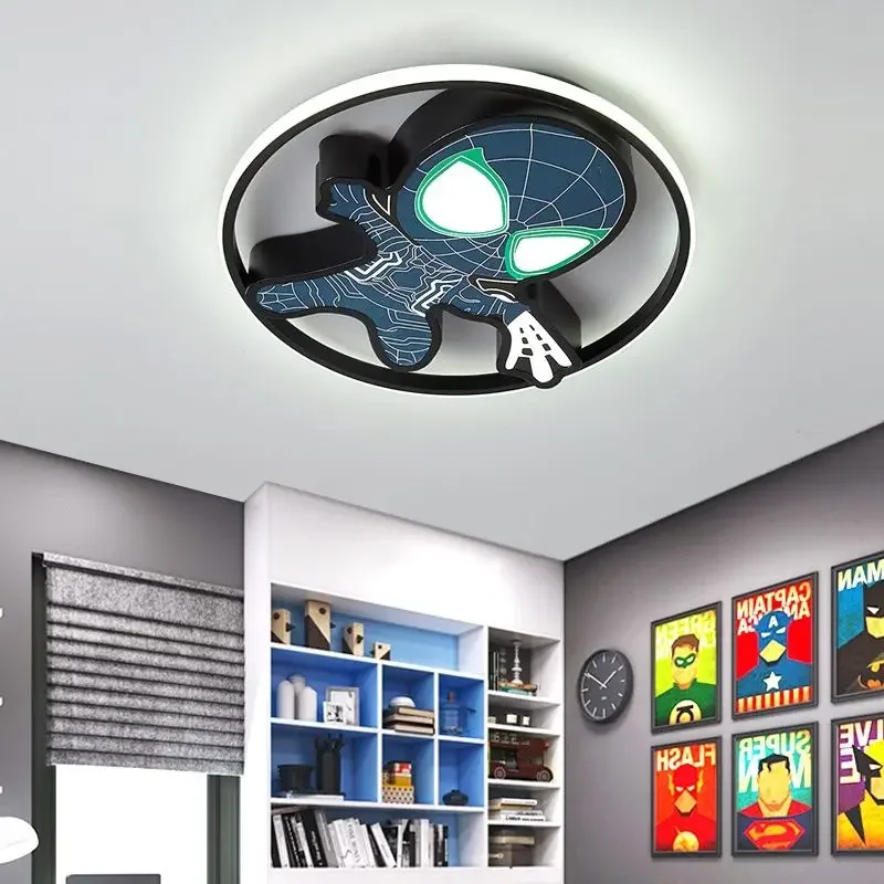 Marvel Spiderman New Multifunctional Personalized Creative Cartoon Smart Decorative Ceiling Lamp for Children\'s Boys\' Bedroom