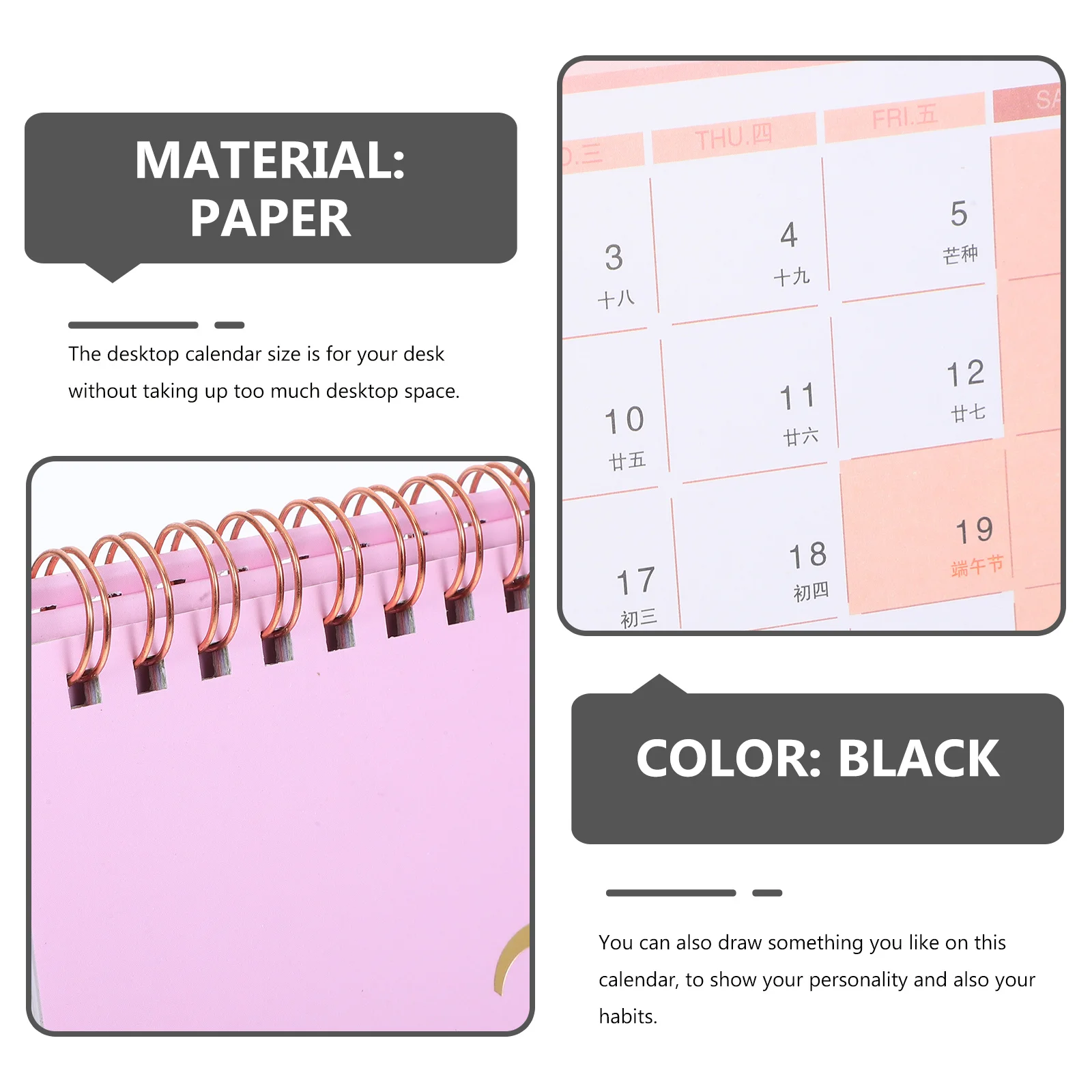 2026 Table Calendar Freestanding Desk Planner Minimalist Style for Daily Planning Office Home Organization Compact Green Non