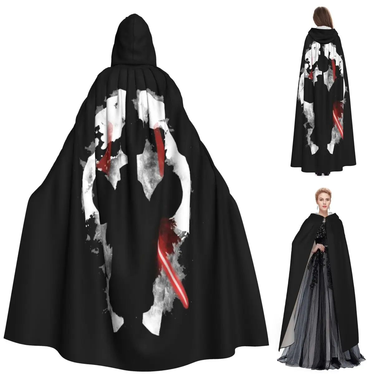 Дарт Нихилус длинный плащ с капюшоном ведьма средневековый костюм косплей накидка Хэллоуин вечеринка для взрослых унисекс