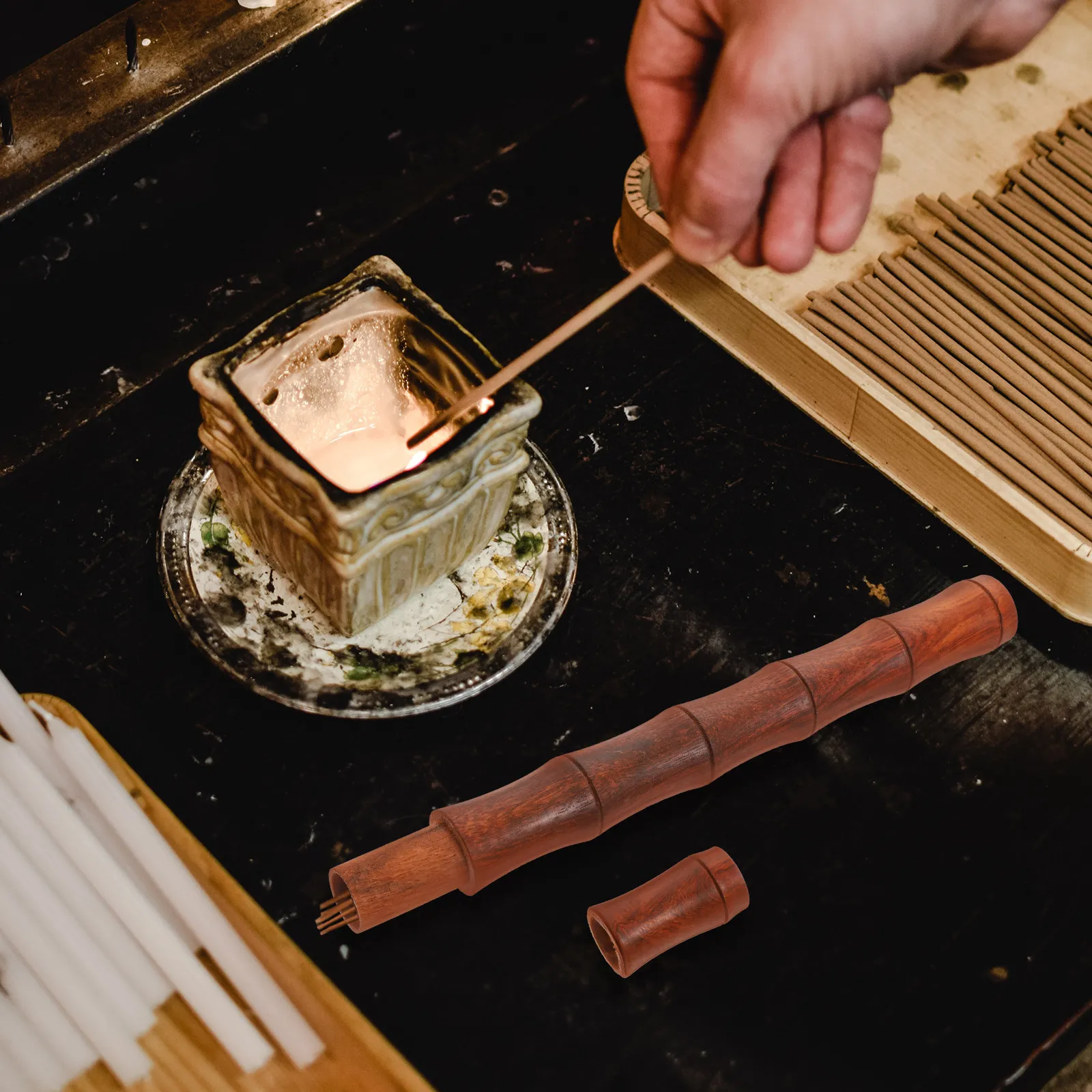 1Pcs Agarwood Incense Storage Tube Compact Design Incense Stick Holder Household Portable Storage Container Stick Tube