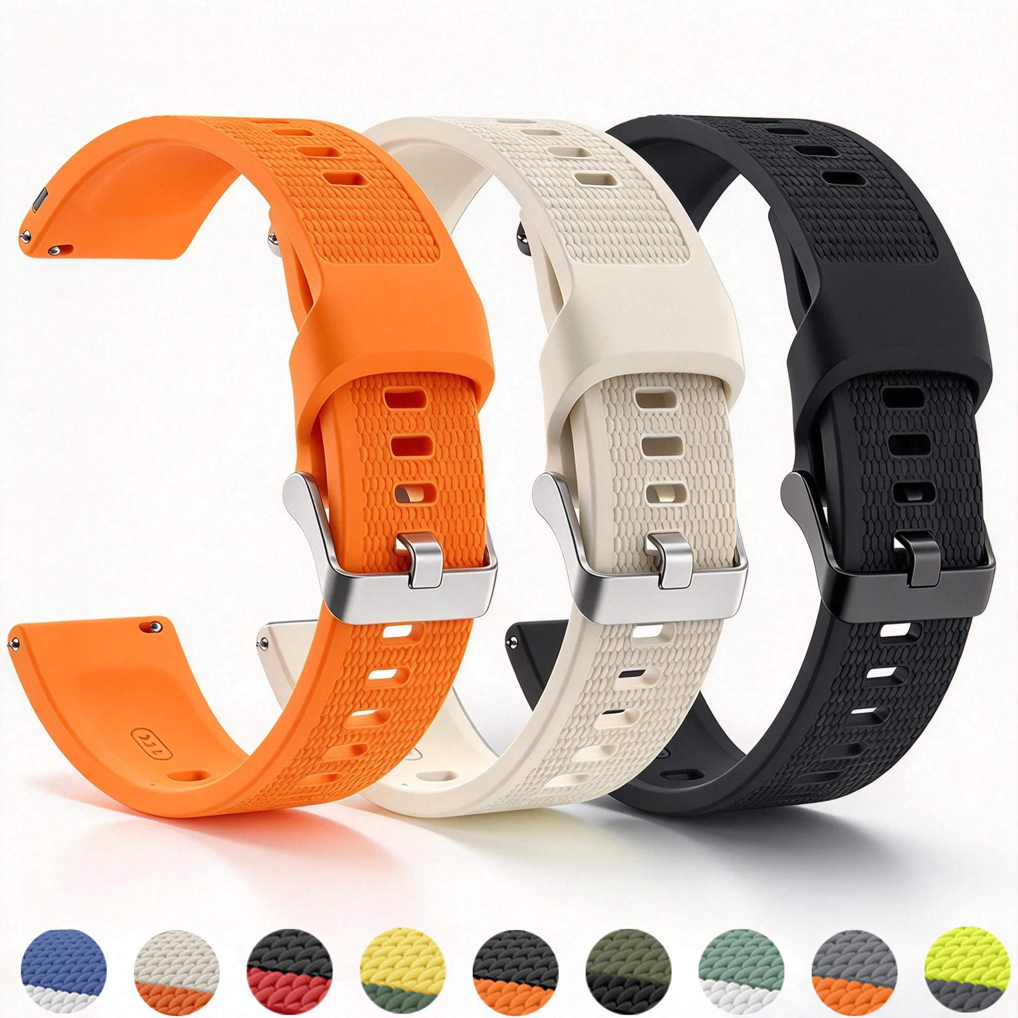 22mm Watch Strap For Amazfit Bip 6 5/Helio/Balance 2 Sport Silicone Bracelet Correa Amazfit GTR/4/2/3/Pro 47mm Stratos 2/2s Band