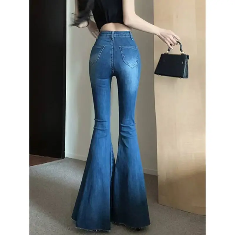 خمر سليم نحيل الجينز النساء الدنيم السراويل السراويل الضيقة الخريف الربيع موضة الإناث مطاطا مضيئة الجينز عادية مضيئة السراويل