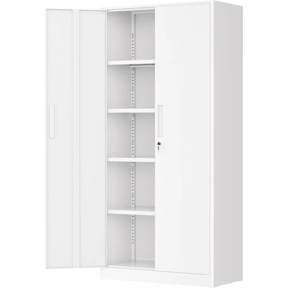 

72-Inch Tall Steel Locking Cabinet with 4 Shelves for Garage, Storage Systems, Home, or Office Use