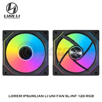 Lian Li Uni Fan SL Infinity 120, Mirror Daisy-Chain ARGB Fan PWM L-Connect Gen.3 Fan 12cm UF-SLIN120 Reverse Blade,Single Pack
