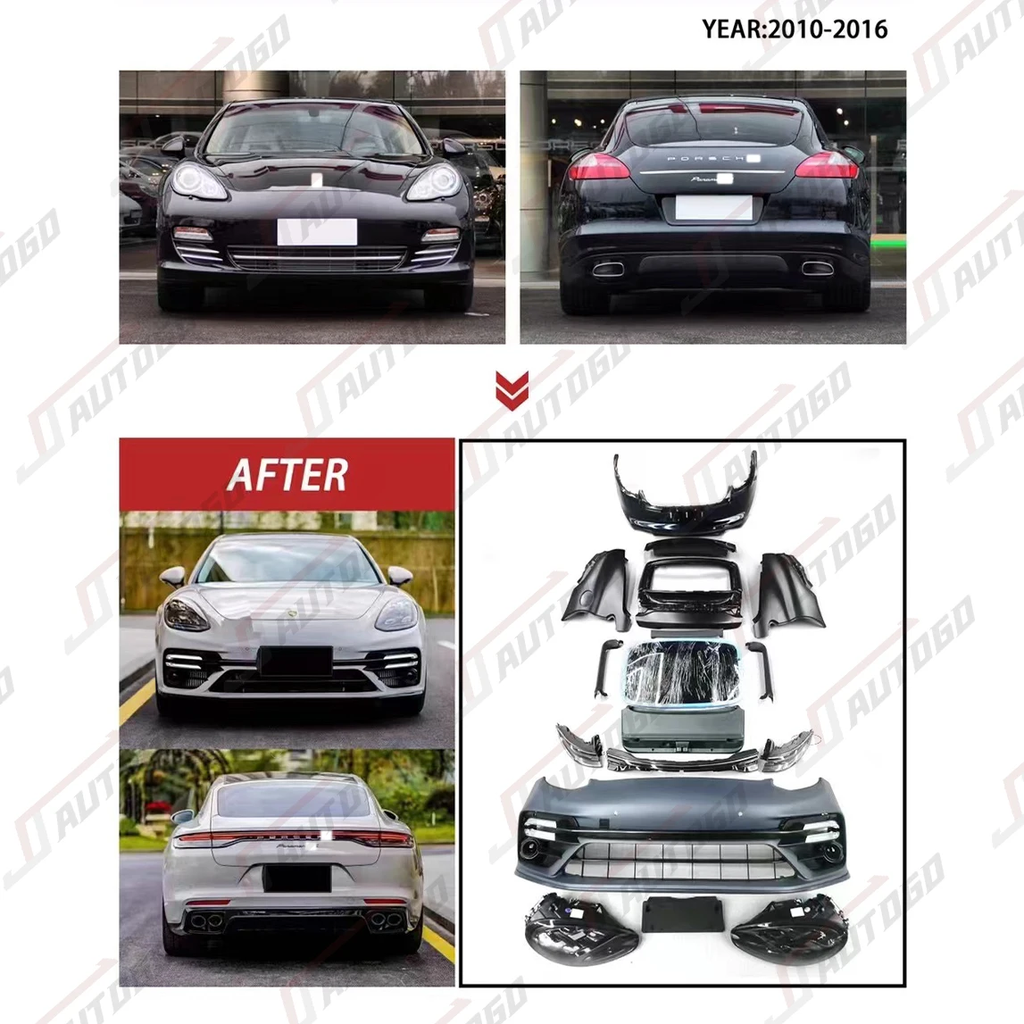 for  NEW kit for  Porsche Panamera 970.1 970.2 upgrade to 971 Turbo S car bumper bodykit headlight 2010 2011 2012 2013 2014 2015