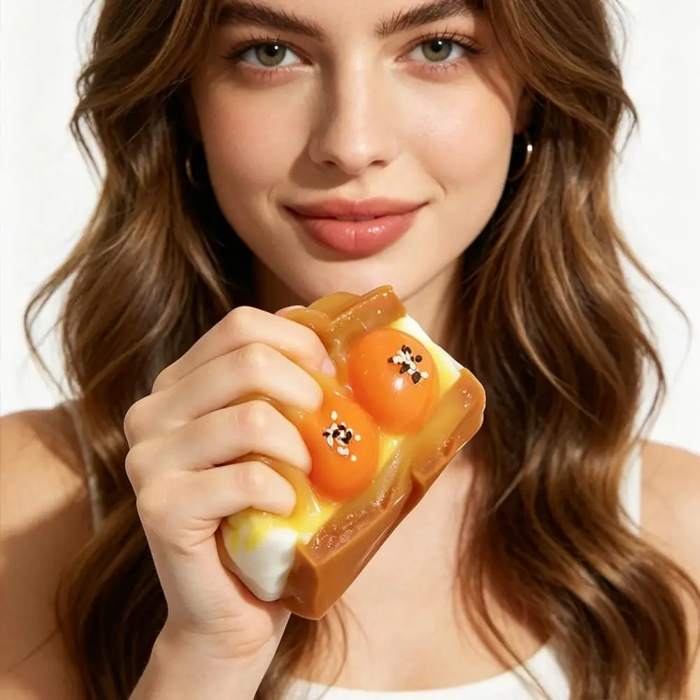 Stress Relief Toy Realistic Toast Squeeze Toy Slow Rebound Stress Relief Tool Healing Decompression Squishy for Kids Adults