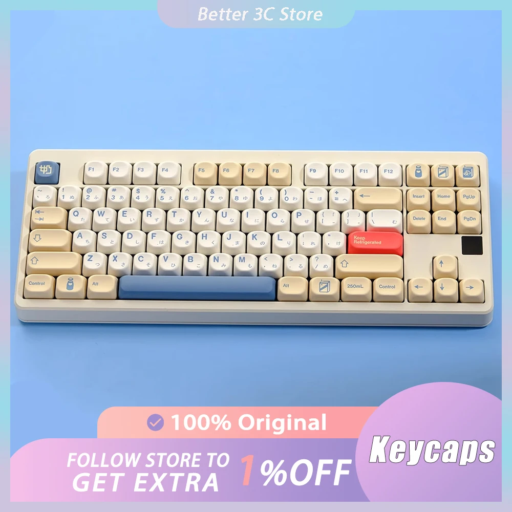 Teclado Mecânico Keycaps Set, Keycaps, Sublimação, Leite de Soja, PBT, Inglês, Japonês, Coreano, Russo, PC, Gamer Acessórios