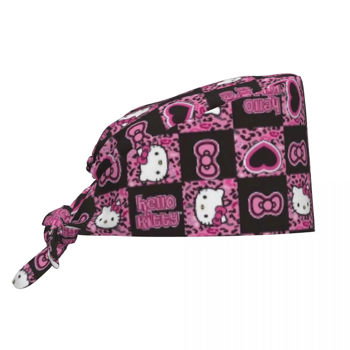 

Hello Kitty Cartoon Scrub Hats Vintage Kawaii Tooth Check Surgicals Caps Unisex Spa Pet Shop Vet Dental Nurse Working Caps Hat