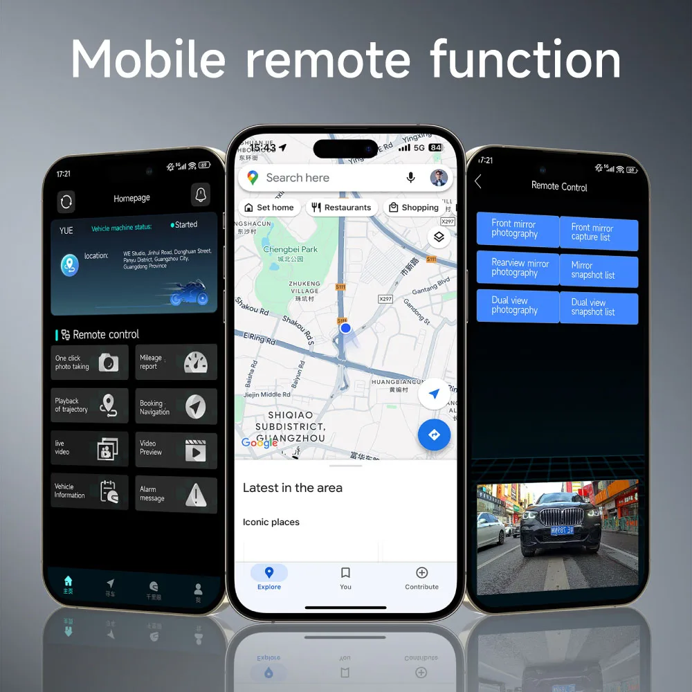 JIUYIN Android Motorcycle DVR WiFi MOTO Navigation GPS Wireless CarPlay 6 بوصة لاسلكي Android Auto 8-core 4G 64GB 2.3GHZ