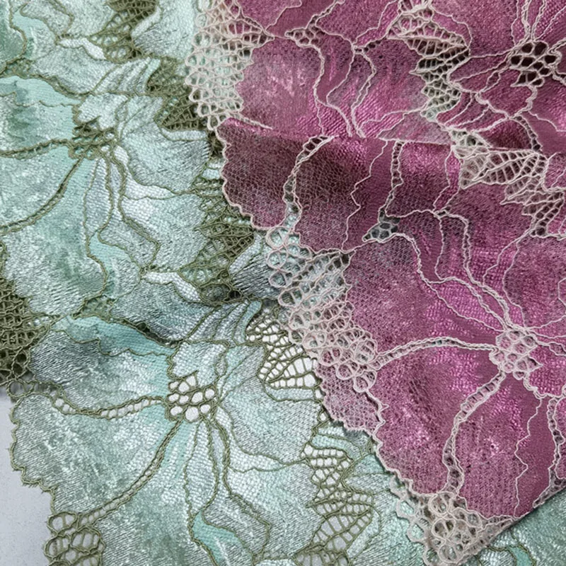 12meters Green Pink Elastic Stretch Lace Trim Skirt Hem For Clothes Sewing Accessories Lingerie Wedding Dress Sleeve