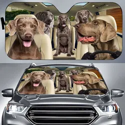 Sheepdog Dog Driving Car Interior Front Windshield Sun Shade,Animal Weimaraner Sunshade for Truck SUV- Blocks Uv Rays Protector