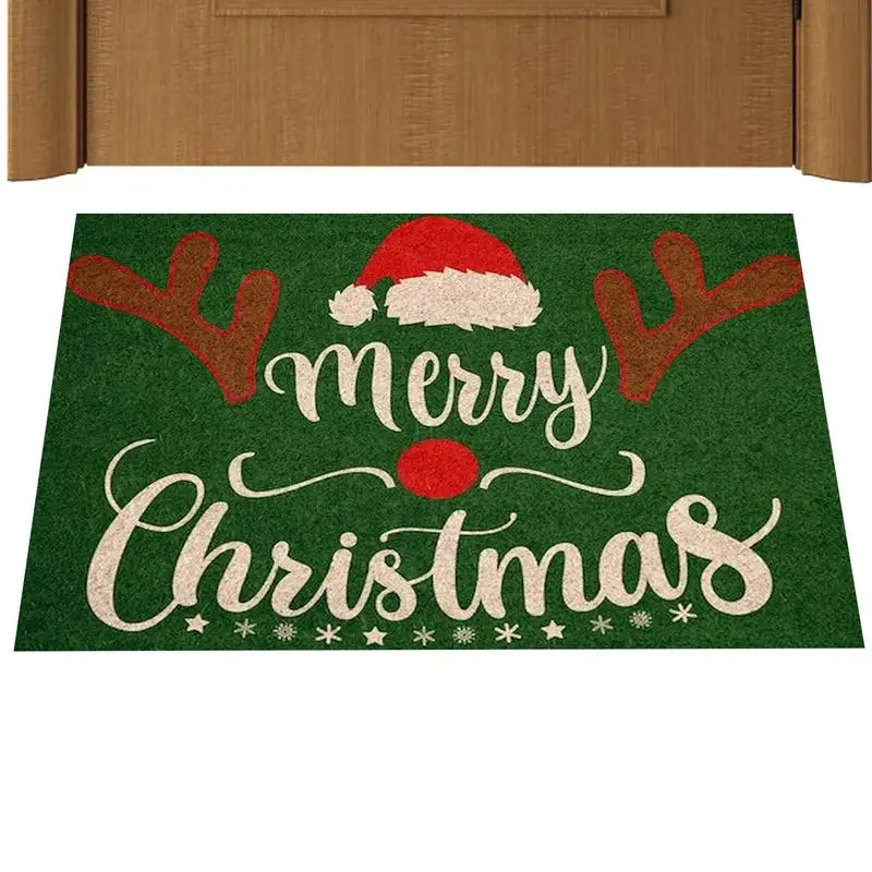 Christmas Door Mat Non Slip Carpet Floor Mat Doormat Merry Christmas Rug Absorbent Entrance Rug Merry Christmas Door Mat