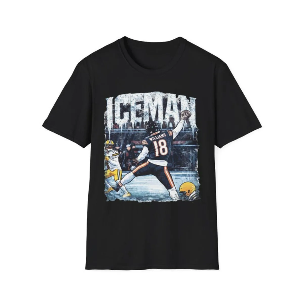 Camiseta Caleb Williams Iceman Chicago para Fanáticos del Fútbol Americano, Momento Viral de los Playoffs, Meme, Unisex, para el Día del Partido y Celebraciones