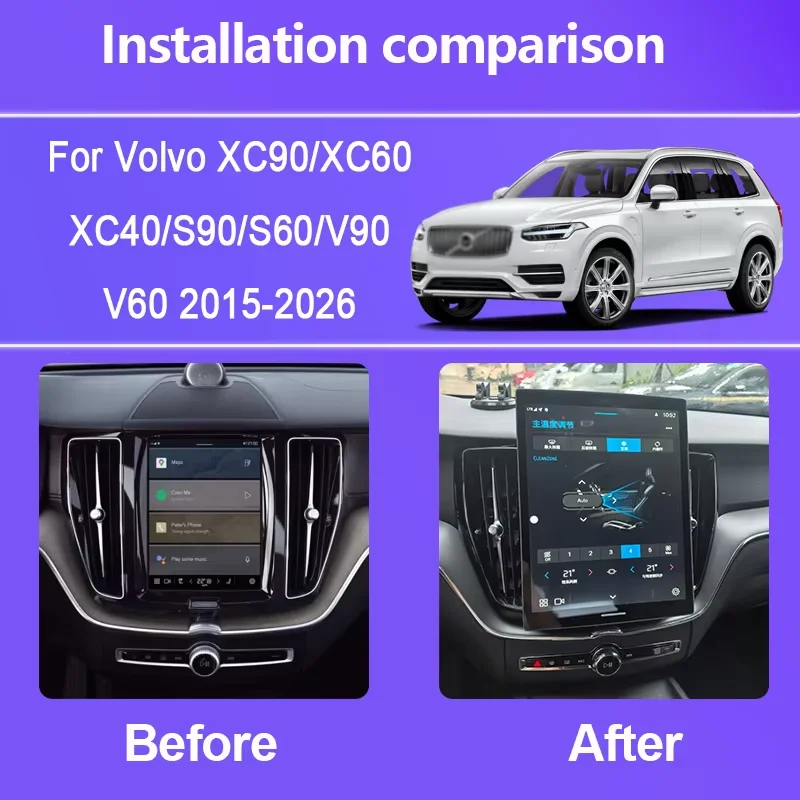 12.1 Inch For Volvo XC90/XC60/XC40/S90/S60/V90/V60 2015-2026 Car Stereo Multimidia Car Radio Android 13 Octa Core GPS 4G WIFI