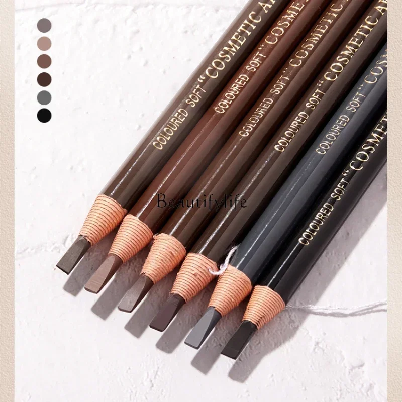 

12 PCs Line Drawing Eyebrow Pencil Waterproof Sweatproof Smear-Proof Makeup Long Lasting Tearable Brow Cream Pens