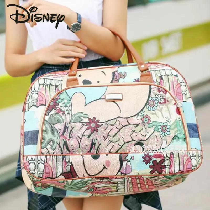 Disney Winnie Bear 2023 New Women\'s Travel Bag Luxury Brand Women\'s Portable Travel Bag High Capacity High Quality Tote Bag