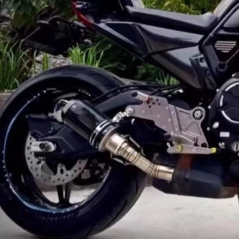 For Cfmoto 700CL-X CLX700 700CLX 2020-2024 Escape Slip-On Motorcycle Low Position Exhaust Mid Link Pipe With Carbon Muffler Tips
