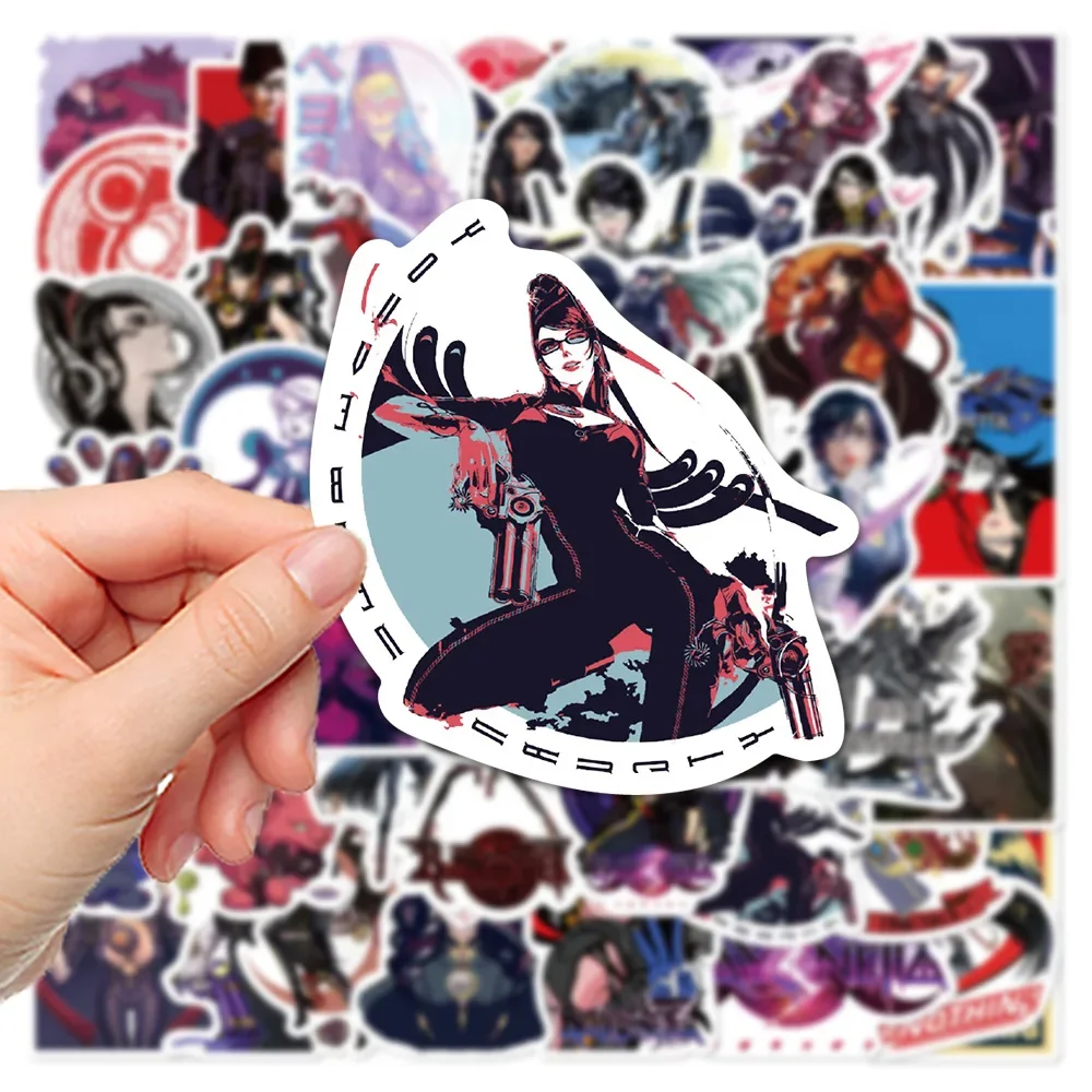 10/50Pcs Cool Game Bayonetta Anime Stickers Kids Toy Decals DIY Skateboard Laptop Guitar Phone Bike Car Waterproof Sticker