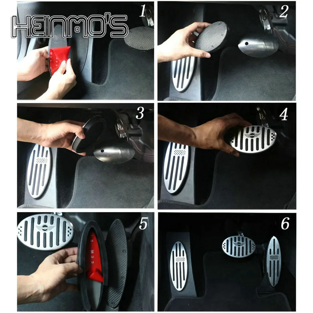 Foot Rest Pedal Sticker for Mini Cooper One S R50 R52 R53 R55 R56 R60 R61 F55 F56 F54 F60 Countryman Clubman Accessories 2/3PCS
