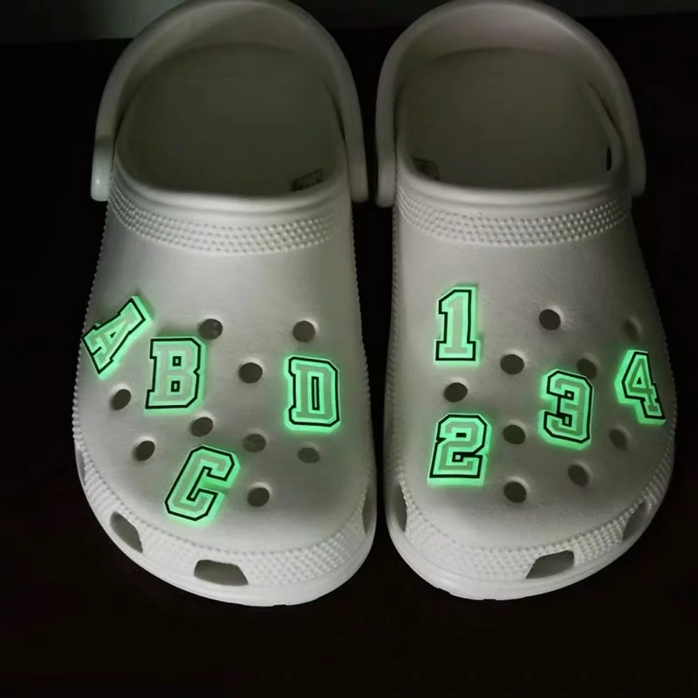 1/26pcs Luminous Letter Shoe Charms Decorations for Fluorescence Alphabet Pins Shoe Accessories Charm Boys Girls Kids Xmas Gifts image 4