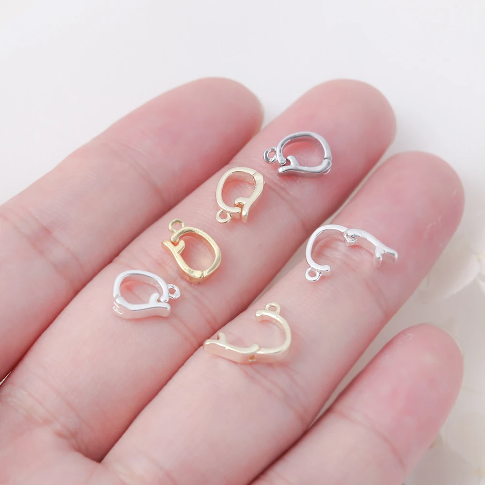 Hinged Pendant Bail Clasp Brass Gold Plated Pearl Enhancer Clip Snap Connector For Diy Bracelet Necklace Jewelry Making Supplies