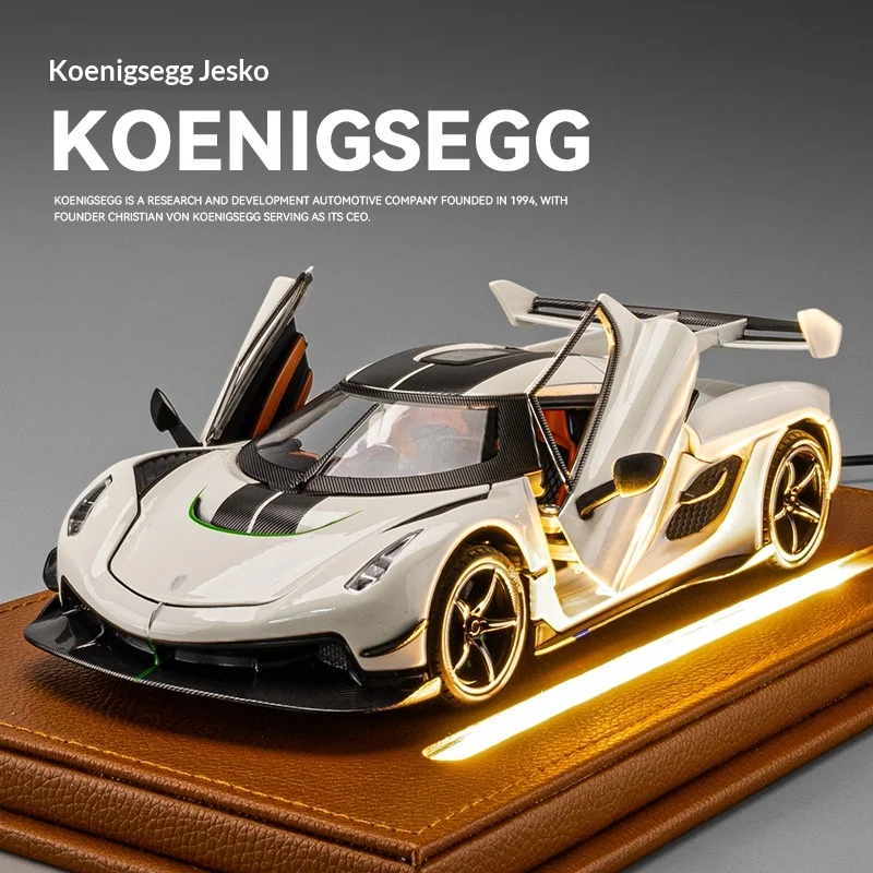 

1:24 Jesko Alloy Diecast Model Car Supercar With Pull Back Light And Sound Steerable Collectible For Car Enthusiasts
