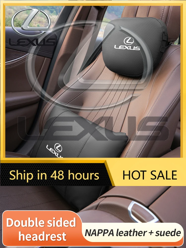 

2026 Hot Interior Stickers For Lexus F Sport ES300 LS500h RX300 GS300 IS300 LX570 CT200h Car Suede Leather Headrest Neck Support