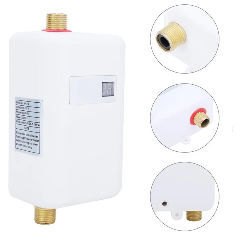 3000-3800W instant water heater Mini heating faucet Kitchen instant hot water faucet 220V stainless steel electric water heater