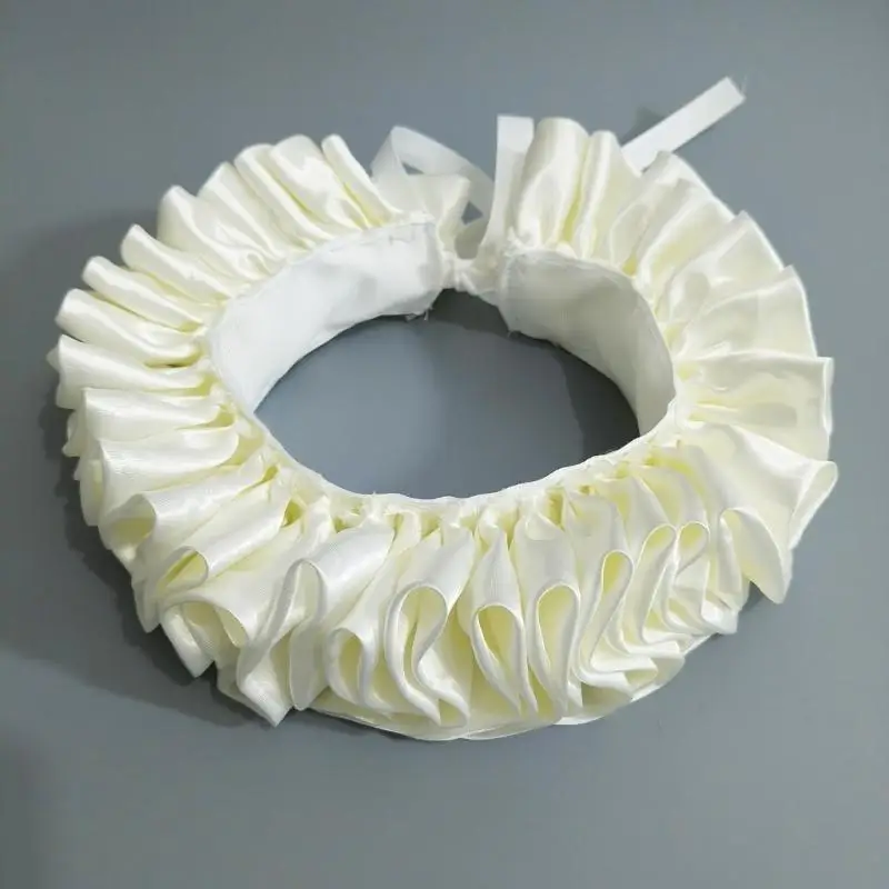 

B95F Festival Ruffle Faux Collar Victorian Renaissances Neck Ruff for Halloween Party