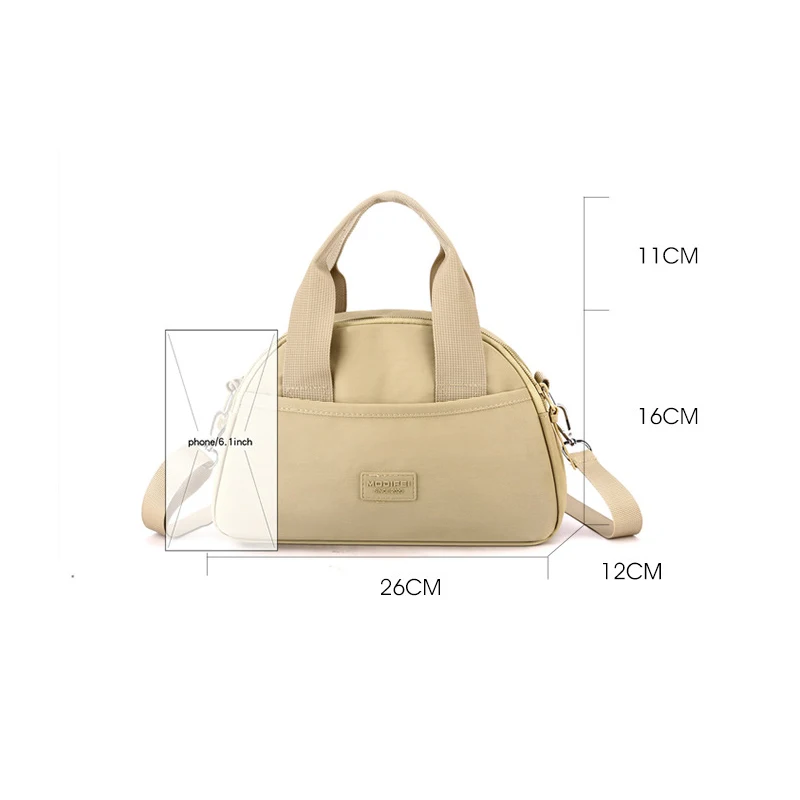 Multi-layer Women Hobos Tote Bags Fashion Solid Ladies Commute Bag Waterproof Nylon Shoulder Bag Casual Elegant Female Satchel