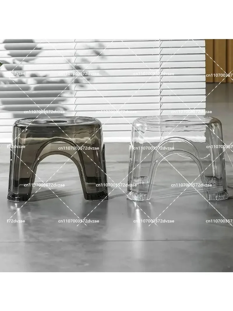 Waterproof Non-Slip Transparent Bathroom Stool Clear Shower Corner Space Saver for Small Spaces Bedside Optimal Use