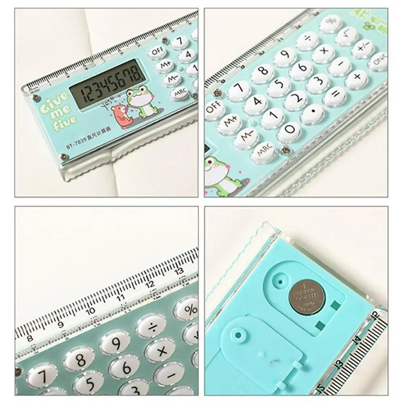 Small Calculator With Ruler Multifunctional Digital Ruler Calculator Cute Portable Desktop Calculator Lightweight Calculator For