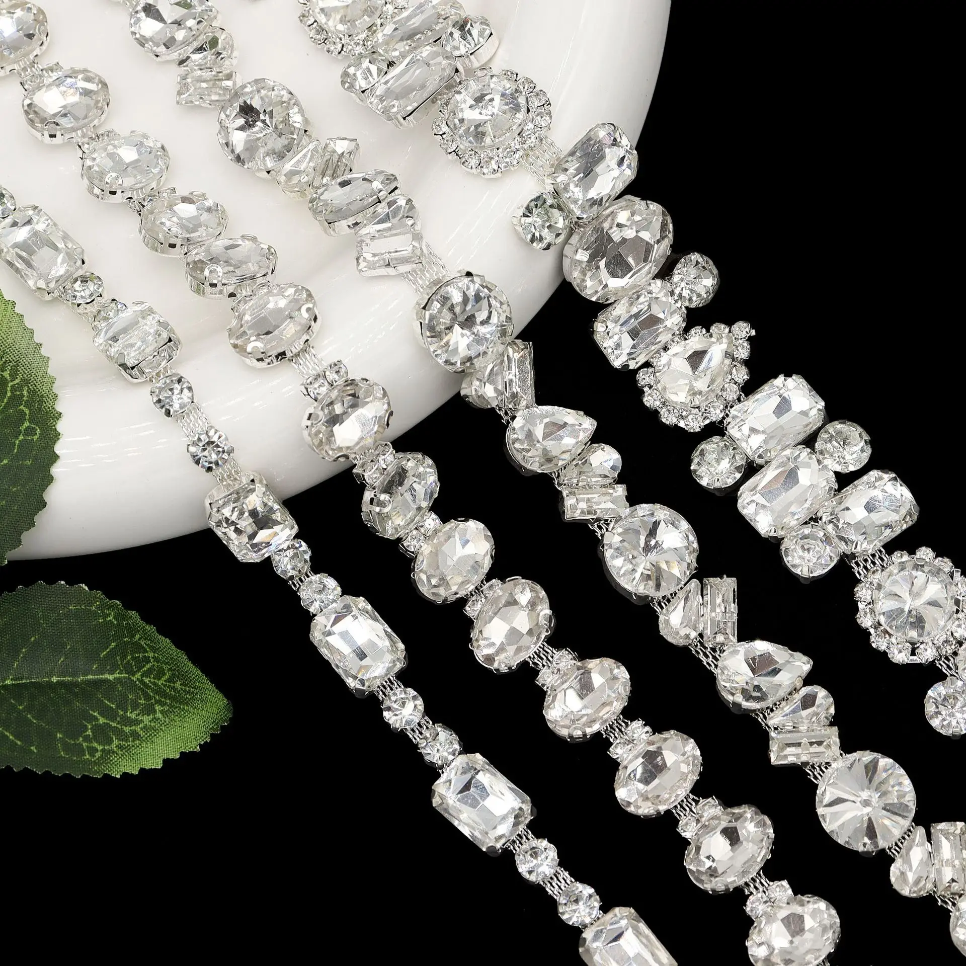 

Rhinestone Claw Chain Hand-Sewn DIY for Bag Collar Belt Jewelry Trimming Accessories