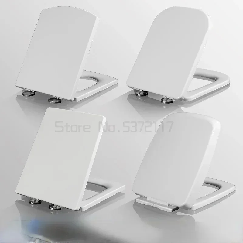 PP Square Shape Toilet Seat Lid Quick Release Soft Close Toilet Lid Length 430mm to 455mm 355mm to 365mm GBP17291PF