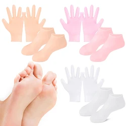 Silicone Socks and Gloves - Moisturizing Gel Spa Exfoliation Prevent Dry Cracked Dead Skin Remover Protector Foot/Hand Care Tool