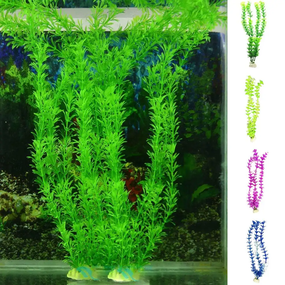 1 Pc Artificial Aquarium Decor Plants Water Weeds Ornament Aquatic Plant Fish Tank Grass Decoration Water Grass Decorations 30CM