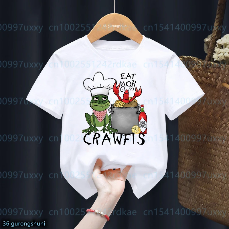 New Verão Meninos T-Shirt Engraçado Lagostins, Cerveja Impressão Gráfica Crianças Tshirt Moda Menina T-Shirt Menino Bonito Menina Universal Vestuário