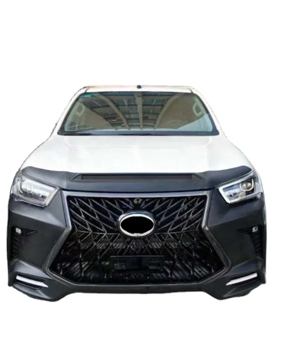 

New Style Accessories Front Car Bumpers ABS Black Plastic Body Kits for 2021 Hilux Revo Upgrade to Lexus 570