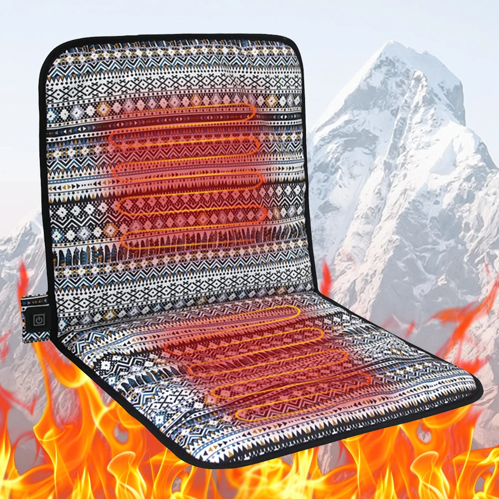 

Portable USB Heating Seat Pad 3 Adjustable Temperature Winter Warm Cushion Mat Camping Chair Heated Cushion for Indoor Outdoor