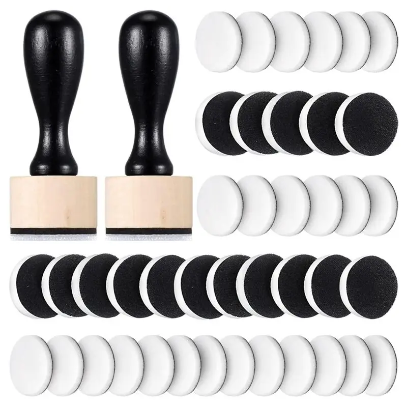 

42-Piece Mini Ink Tool Set, Includes 2 Round Mini Smudge Tools And 40 Replacement Foam Pads For Drawing Smudge Mixtures Fast-