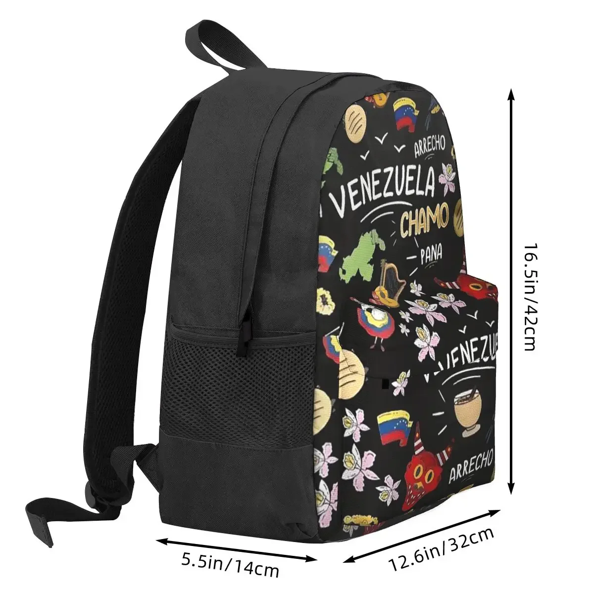 Arepas Venezuela Backpack Hot Sale Daypack Large Capacity Boys Girls BookBag School Bag Shoulder Bags for Men Women
